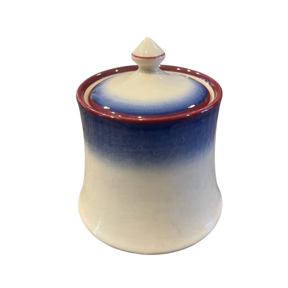 Vintage MAYER CHINA Hand Painted True Ivory SUGAR BOWL And LID 3.5”